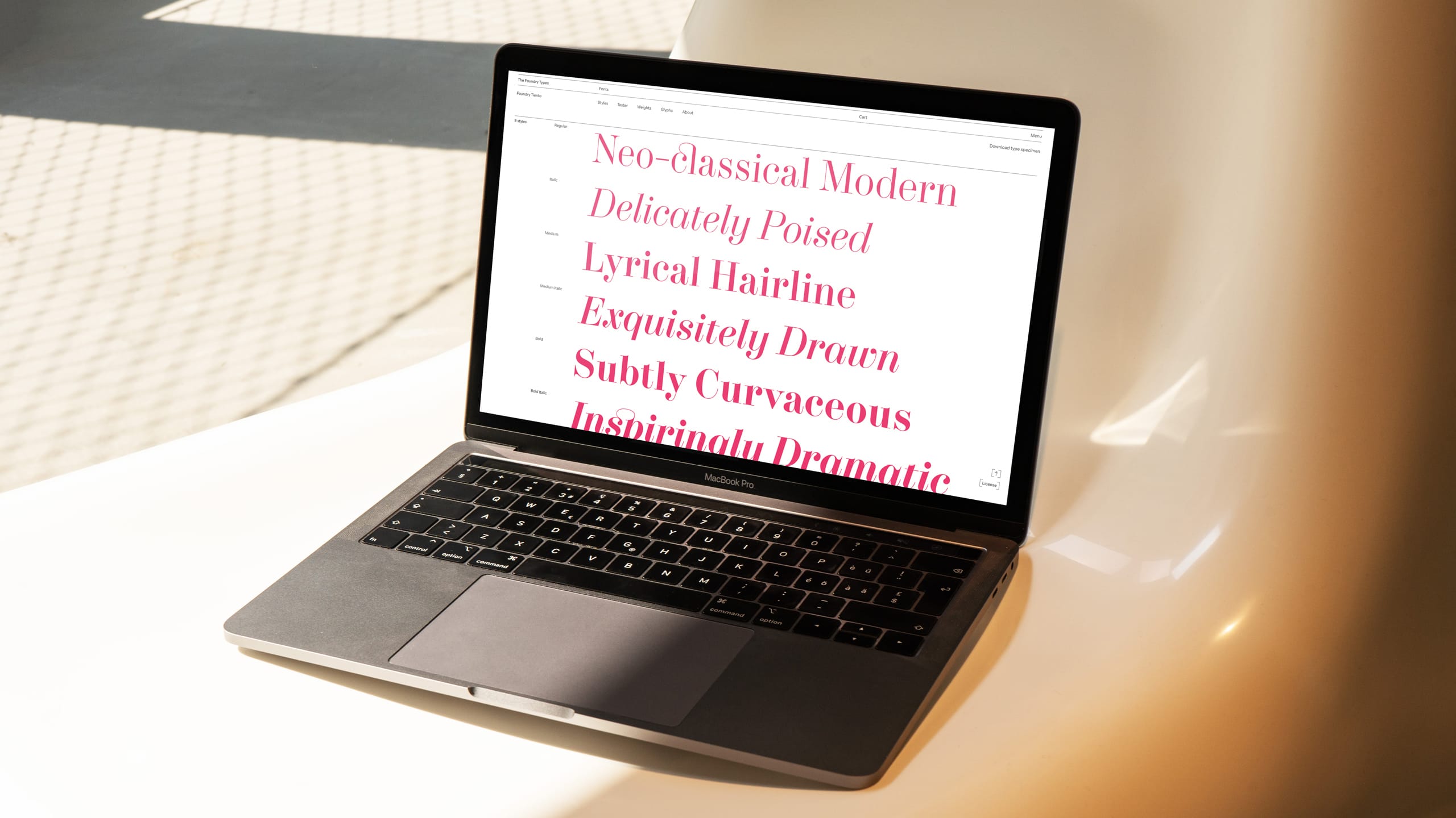 The Foundry Types Website design and development