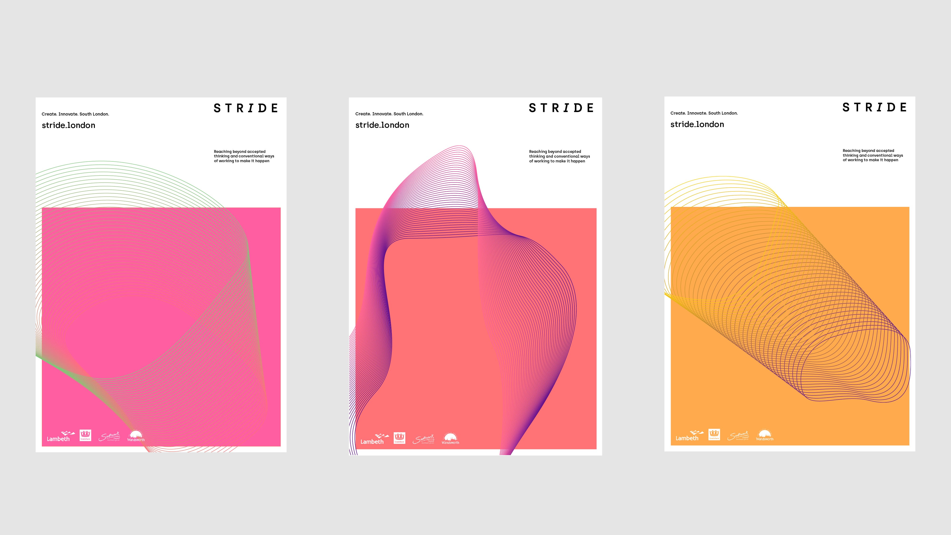 Lambeth, Lewisham, Southwark, Wandsworth Councils Stride: Naming, Brand strategy, Visual identity, Tone of voice, Website design and development